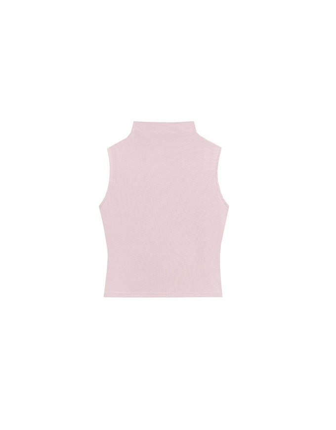Sleeveless Mock Neck Fitted Knit Top