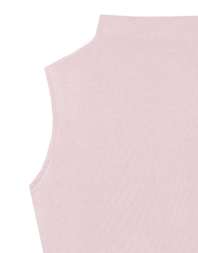 Sleeveless Mock Neck Fitted Knit Top