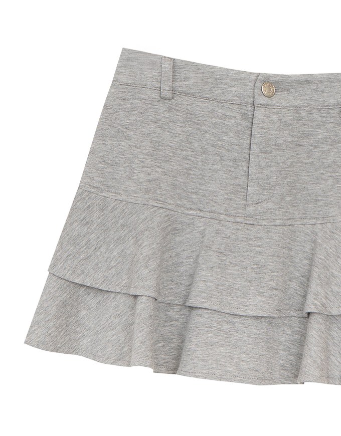 High Waist Layered Ruffle Hem Mini Skirt