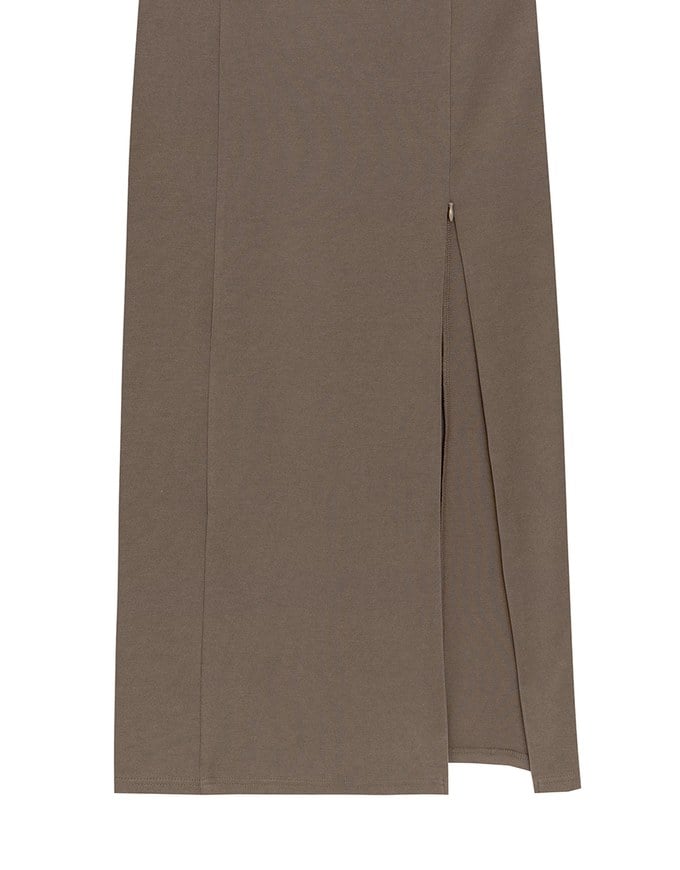 2 Way Strapless Padded Tube Maxi Dress with Zipper Cut Out Waist
