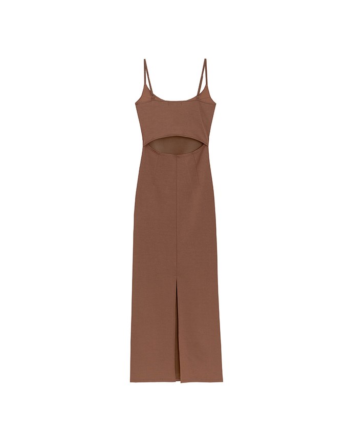 AIRY HOURGLASS Spaghetti Strap Back Cut Out Padded Cami Maxi Dress