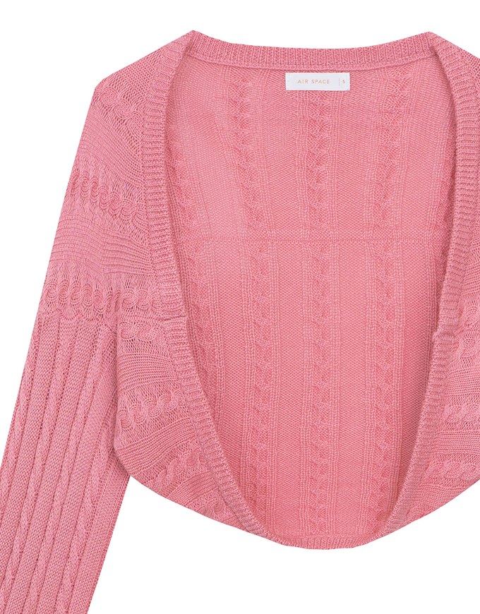 Cable Knit Long Sleeve Cropped Shrug Cardigan