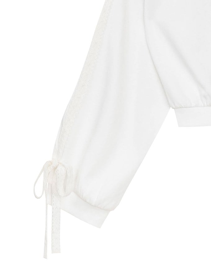 Lace Trim Drawstring Sleeve Cropped Cardigan and Elastic Waist A Line Mini Skirt Set Wear
