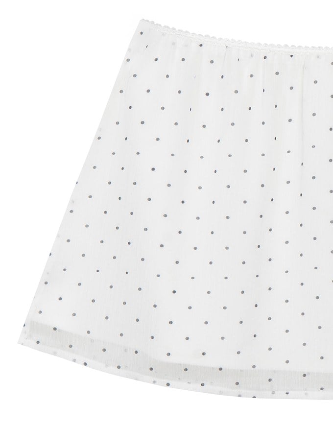 Sheer Mesh Dot Print Cropped Cardigan and Matching Mini Skirt Set Wear