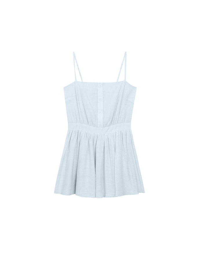 Spaghetti Strap A Line Button Down Jumpsuit