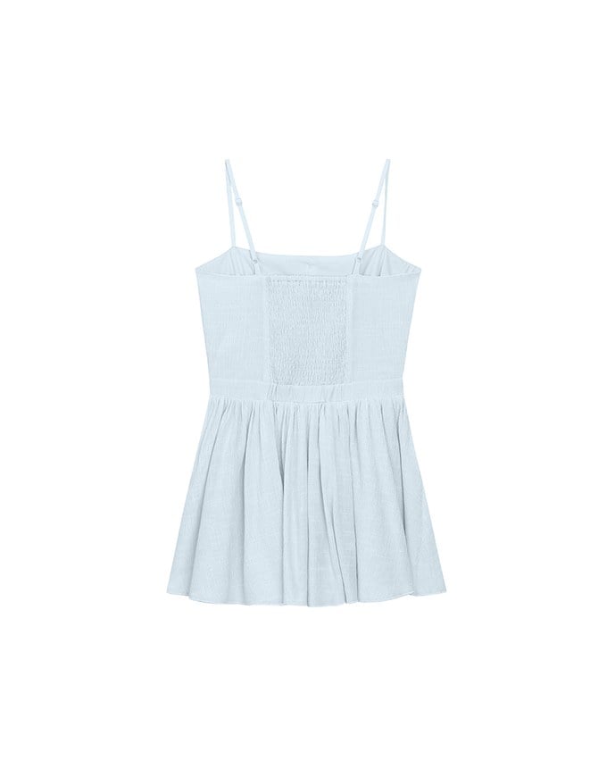 Spaghetti Strap A Line Button Down Jumpsuit