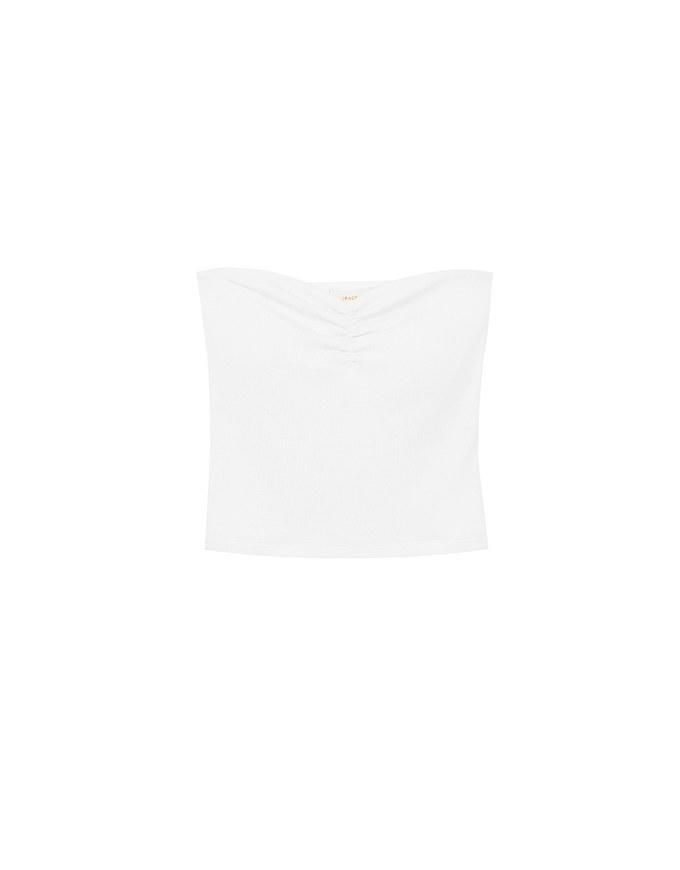 Strapless Sweetheart Neckline Ruched Fitted Tube Bra Top