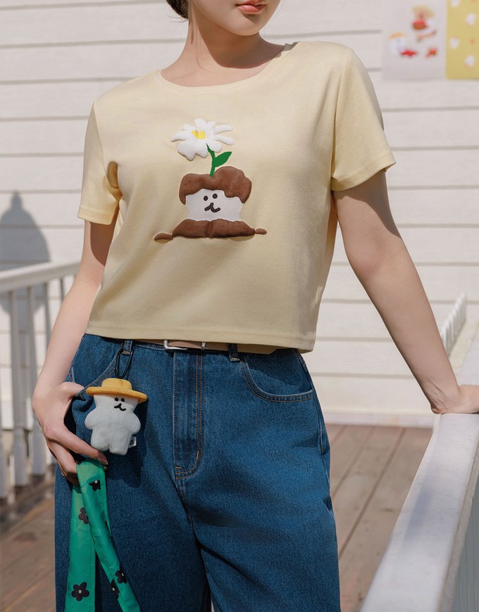 【DINOTAENG】Puff Print Graphic T-Shirt