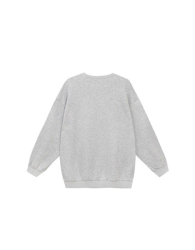 【DINOTAENG】Fluffy Embroidery Graphic Sweatshirt