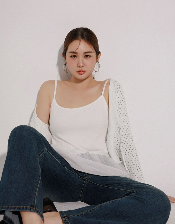 Layered Sheer Ruffle Hem Spaghetti Strap Cami Top