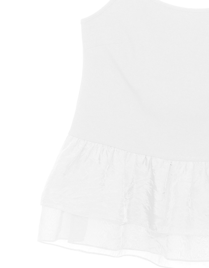 Layered Sheer Ruffle Hem Spaghetti Strap Cami Top