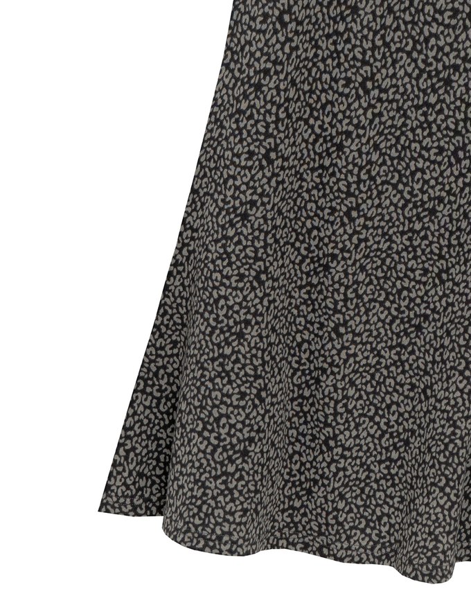 Leopard Print Flared Hem Maxi Skirt