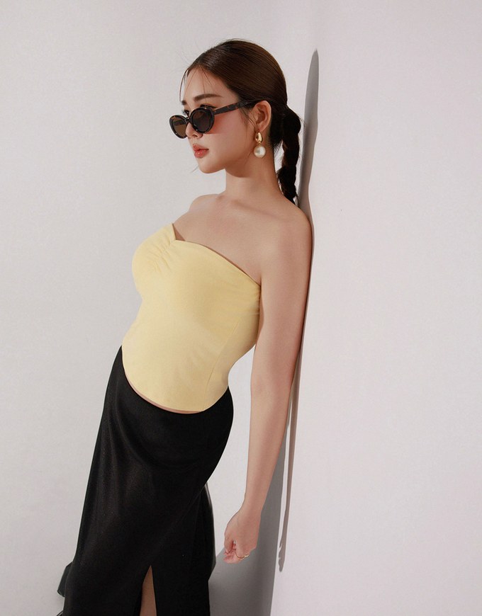 High Waist Jersey Maxi Skirt with Side Ruching