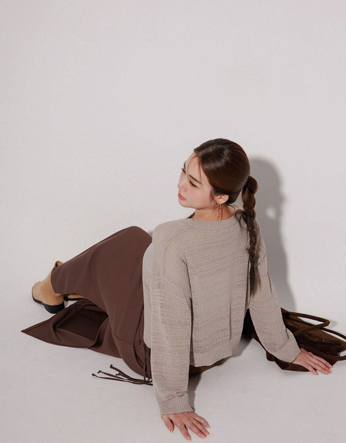 High Waist Jersey Maxi Skirt with Side Ruching