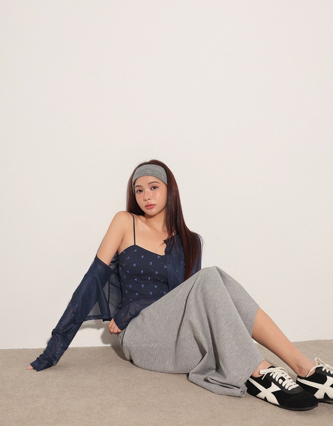High Waist Jersey Maxi Skirt with Side Ruching
