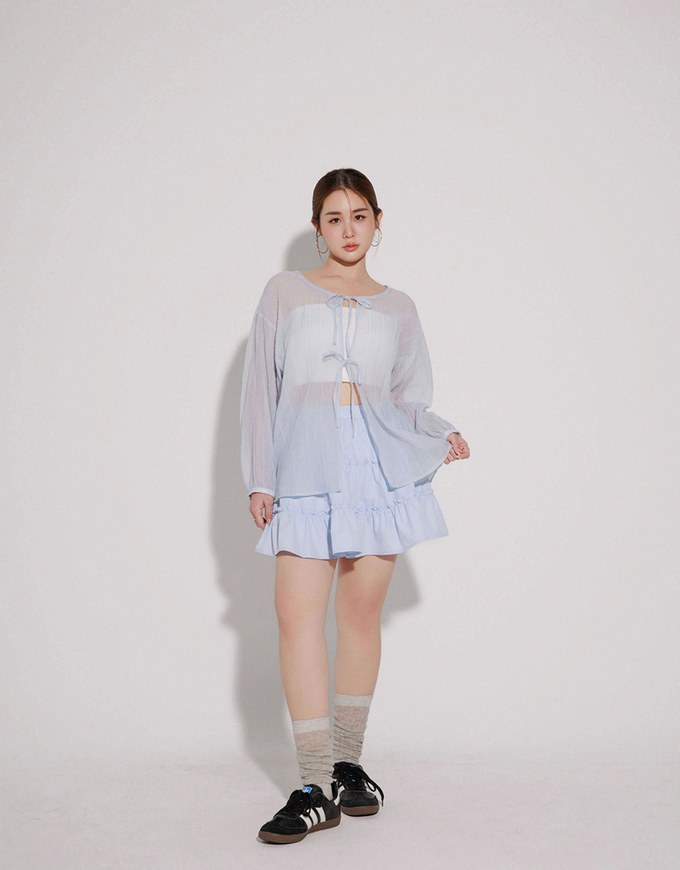 Tiered Ruffle Hem Elastic Waist Mini Skirt