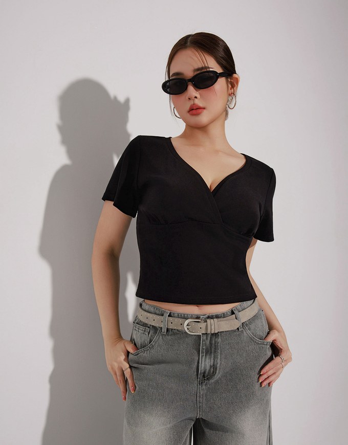 Mid Rise Vintage Washed Wide Leg Jeans Denim Pants