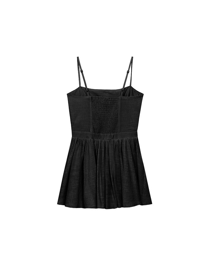 Spaghetti Strap A Line Button Down Jumpsuit