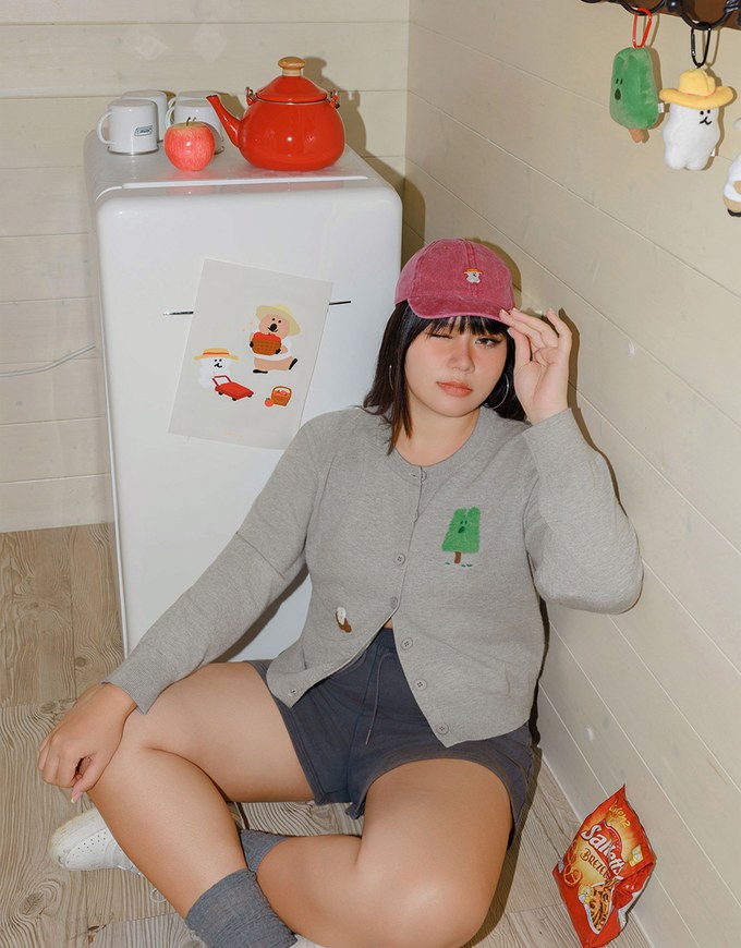 【DINOTAENG】Embroidered Button-Down Knit Cardigan