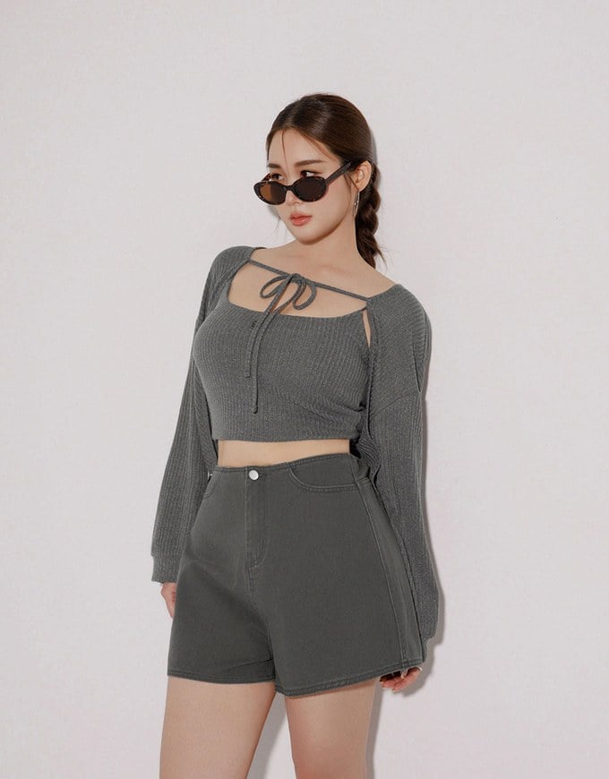 2 Way Convertible Cargo Style Skort with Button Closure