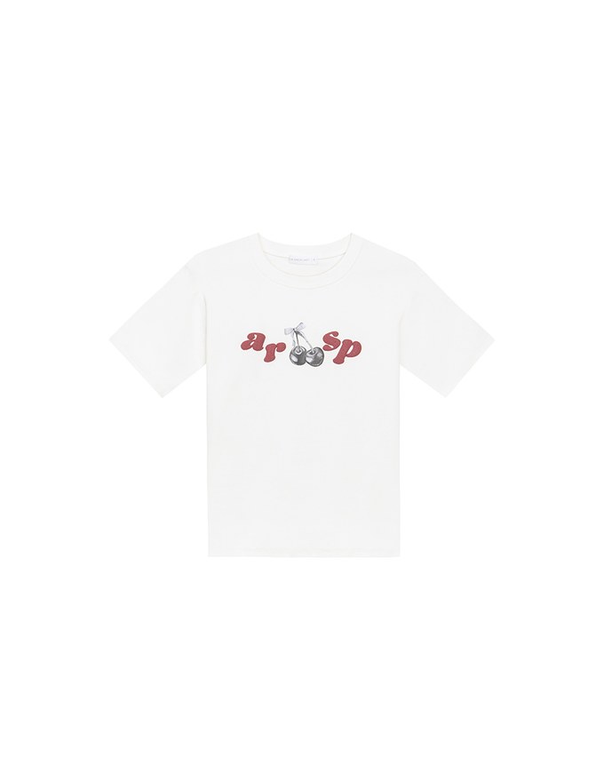Cherry Graphic Logo Print Short Sleeve Tee