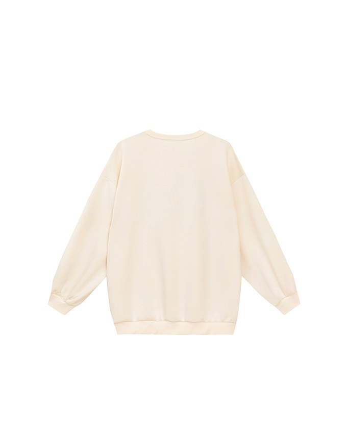 【DINOTAENG】Fluffy Embroidery Graphic Sweatshirt