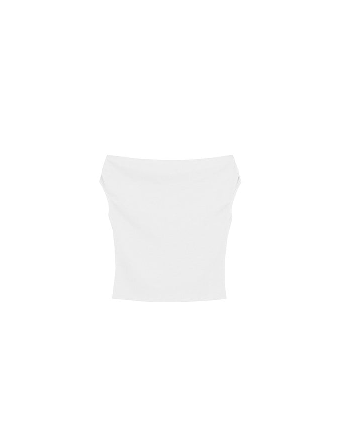 Fitted Off Shoulder Stretch Cotton Short Sleeve Top