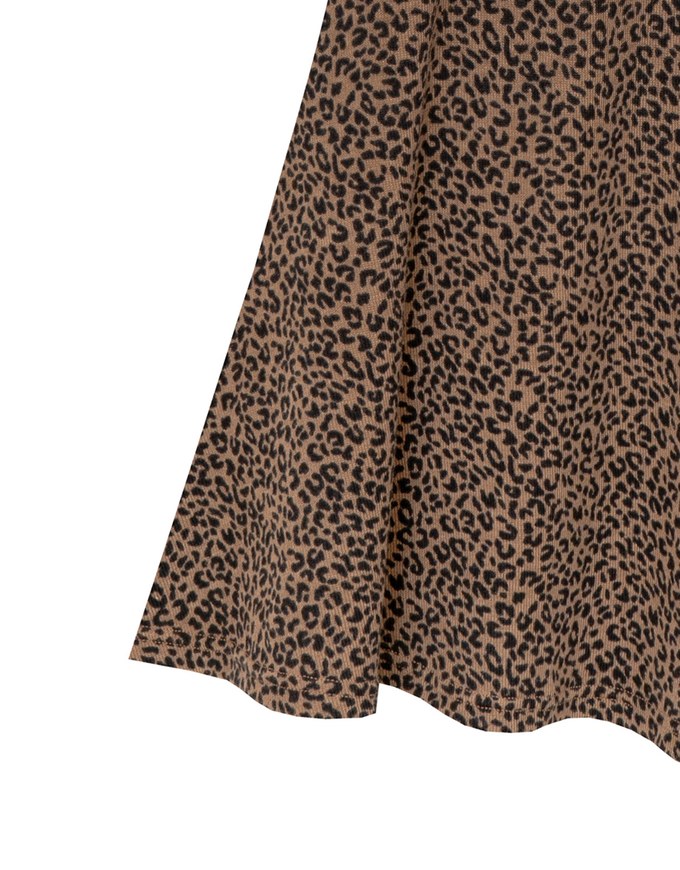 Leopard Print Flared Hem Maxi Skirt