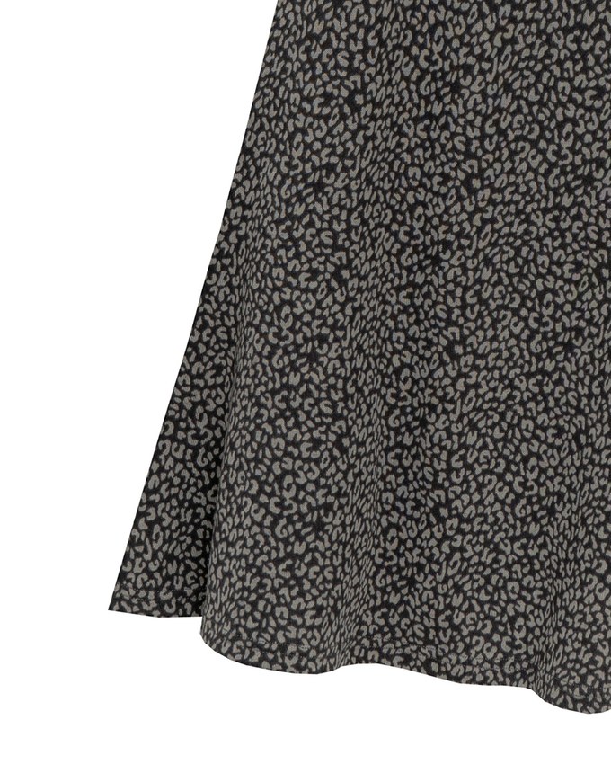Leopard Print Flared Hem Maxi Skirt