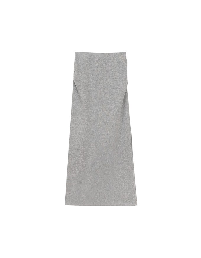 High Waist Jersey Maxi Skirt with Side Ruching