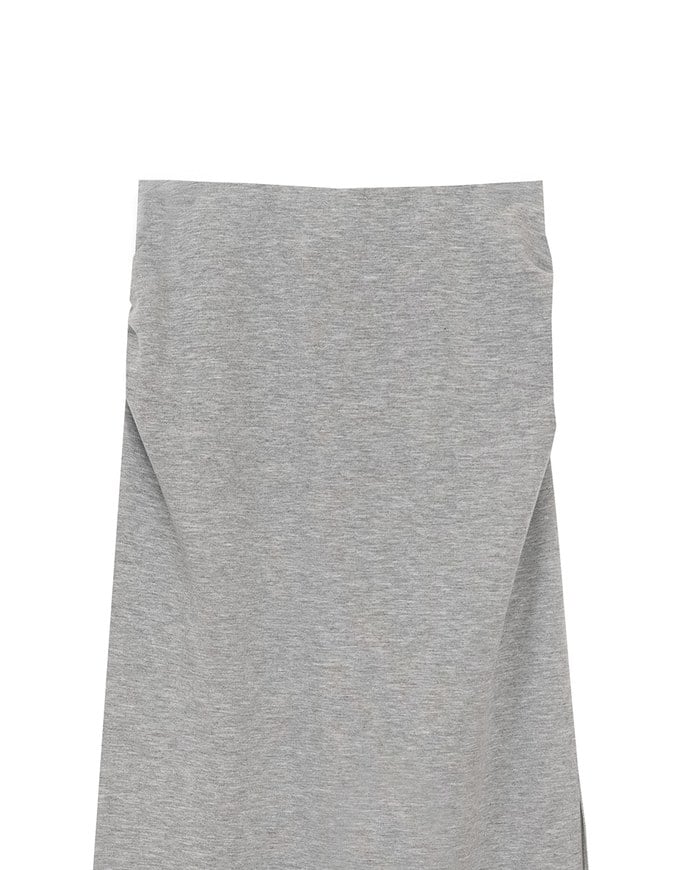 High Waist Jersey Maxi Skirt with Side Ruching