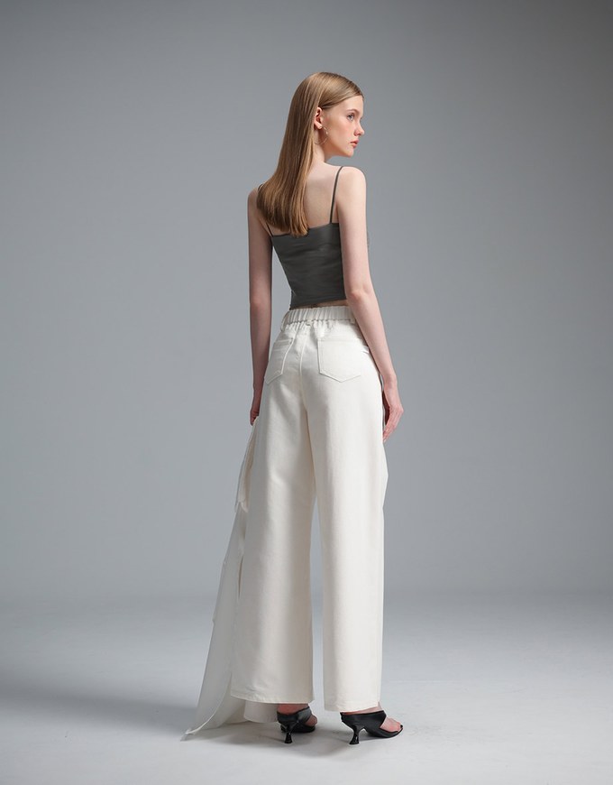 【Stain Resistant】Relaxed Fit High Waist Wide Leg Jeans Denim Pants