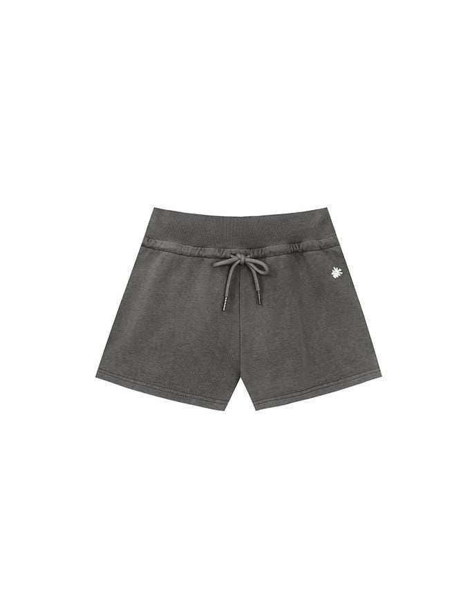 【DINOTAENG】Sweat Shorts With Daisy Graphic & Elastic Waistband