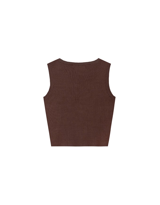 Crop Ribbed Knit Tank Top with AIR SPACE Logo Embroidered