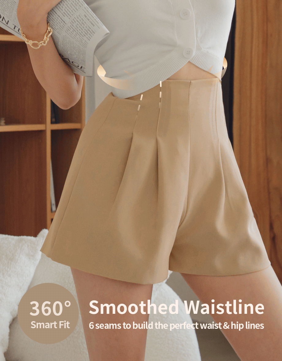 360° High Waisted Pleated Suit Short
