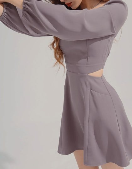 Side Waist Hollow Mini Dress