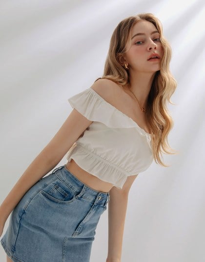Ruffled Edge Tube Top