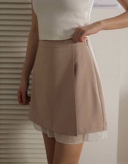 Layered Panel Blazer Skirt