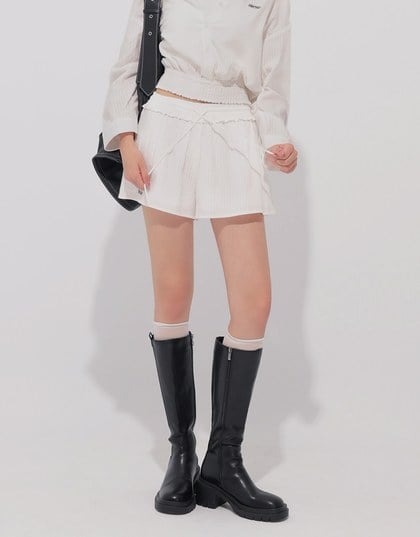 AIR SPACE Logo Embroidered Striped Drawstring Waist Casual Shorts