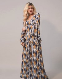 Flare Sleeves Bohemian Printed Jumpsuit