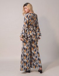Flare Sleeves Bohemian Printed Jumpsuit