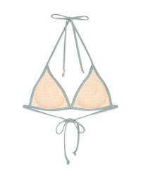 【PUSH UP】Classic Plain Color Bikini Top Single Strap And Bra Padded