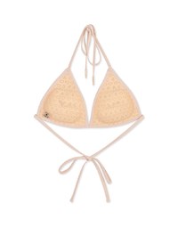 【PUSH UP】Classic Plain Color Bikini Top Single Strap And Bra Padded