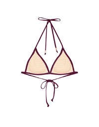 【PUSH UP】Classic Plain Color Bikini Top Single Strap And Bra Padded