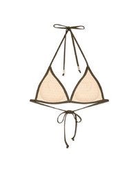 【PUSH UP】Classic Plain Color Bikini Top Single Strap And Bra Padded