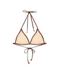 【PUSH UP】Classic Plain Color Bikini Top Single Strap And Bra Padded