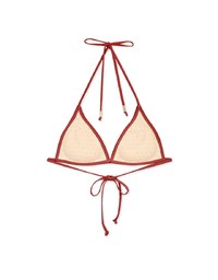 【PUSH UP】Classic Plain Color Bikini Top Single Strap And Bra Padded