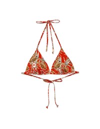 【PUSH UP】Printed Bikini Top Single Strap And Bra Padded
