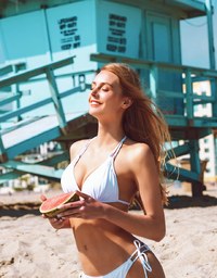 【PUSH UP】3Way Plain Color Bikini Top Double Strap And Bra Padded