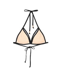 【PUSH UP】Plain Color Decorated Bikini Top Single Strap And Bra Padded